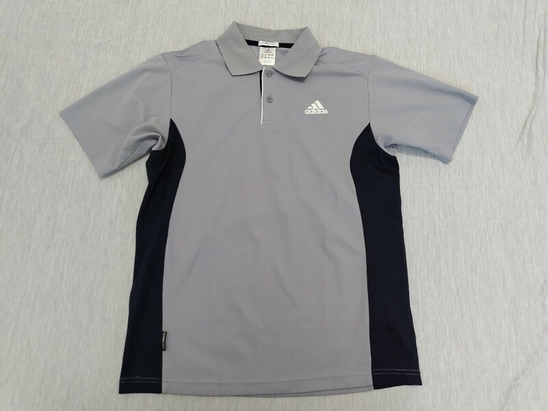 ☆美品☆【adidas】アディダス 半袖 ポロシャツ グレー サイズM ゴルフウェア GOLF スポーツ ファッション シャツ CLIMACOOL