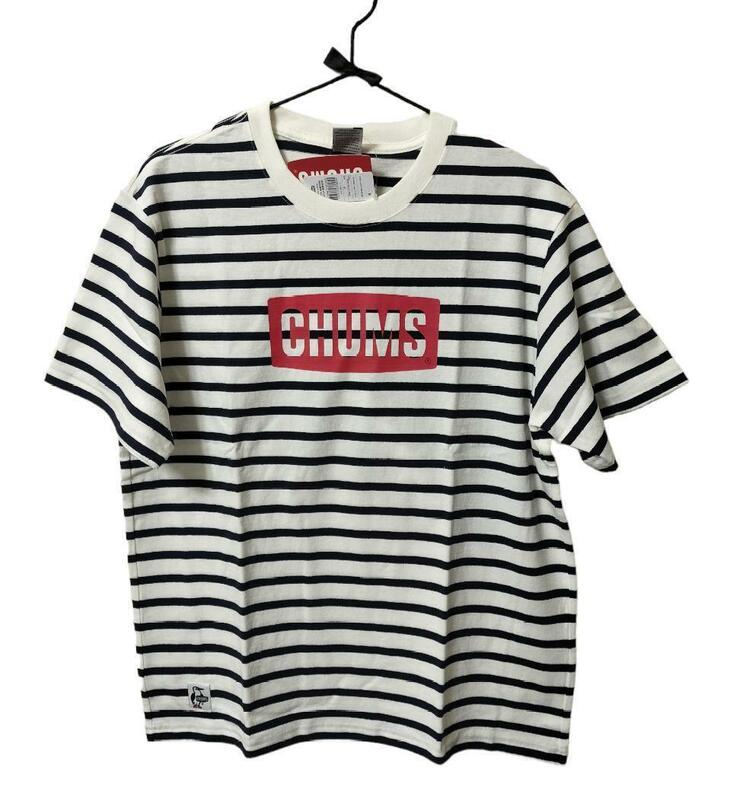 【新品】CHUMS Logo T-Shirt XLサイズ 白ボーダー