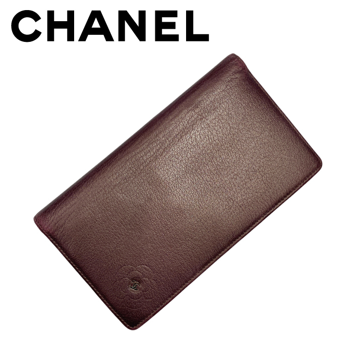 【中古】【非常に良い】CHANEL 長財布 ブランド シャネル 小銭入れあり メタリックパープル r-chanel-w-0049-07