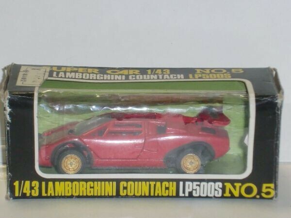 ☆1/43 サクラ SUPER CAR No.5 LAMBORGHINI COUNTACH LP500S 赤 箱痛み