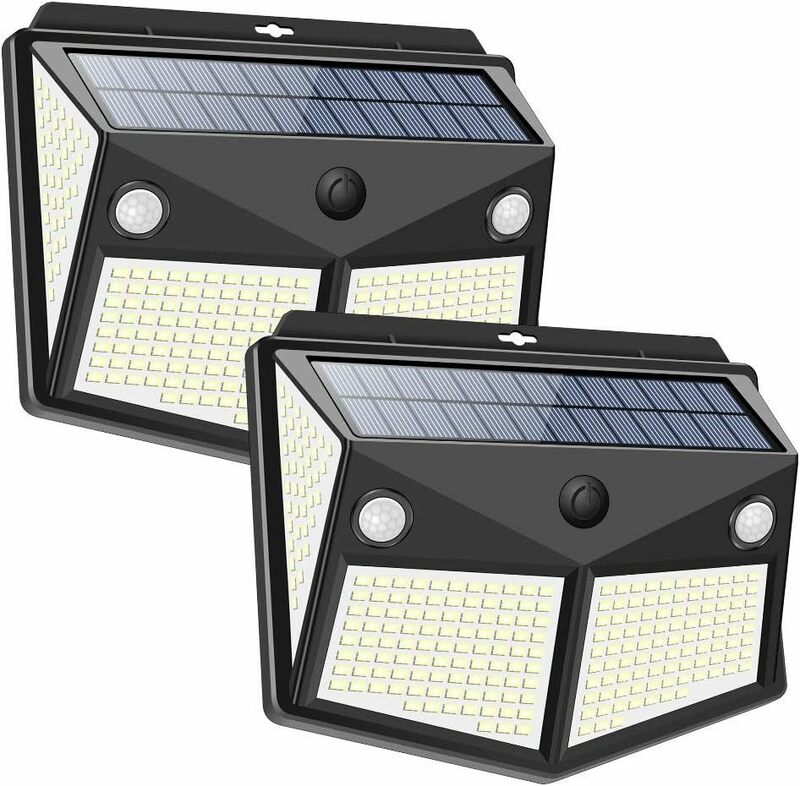 センサーライト 280LED ソーラーライト 4面発光 3つ知能モード 太陽光発電 Lifeholder 防水 人感センサー自動点灯 ガーデンライト 