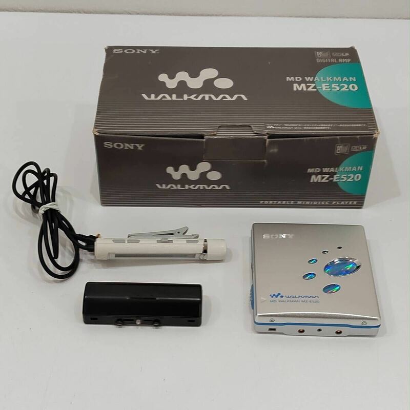 ●動作品 ソニー MZ-E520 MDウォークマン SONY リモコン付き WALKMAN ポータブルMDプレーヤー 音響機器 オーディオ S3112