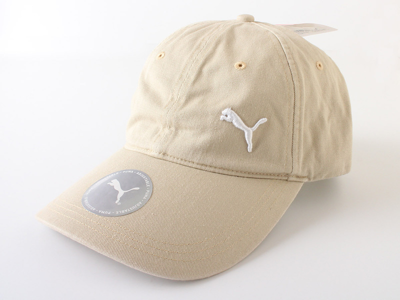 E17546 新品未使用 PUMA プーマ ロゴ刺繍 キャップ 帽子 ベージュ サイズ57-60cm ベースボールキャップ コットン