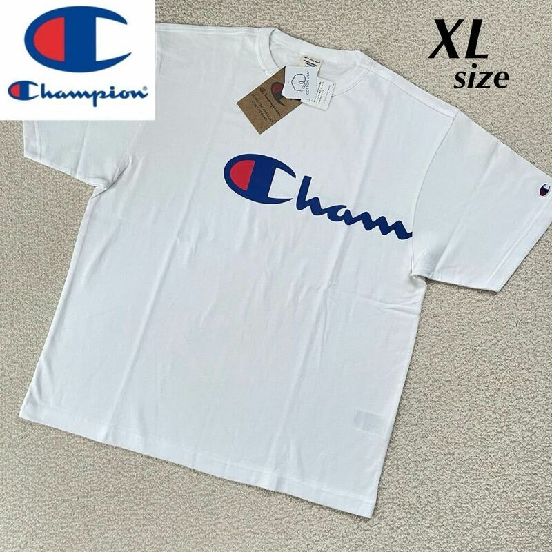 【送料無料】【定価4950円】Champion チャンピオン ロゴプリント 半袖 Tシャツ 白 メンズ XLサイズ