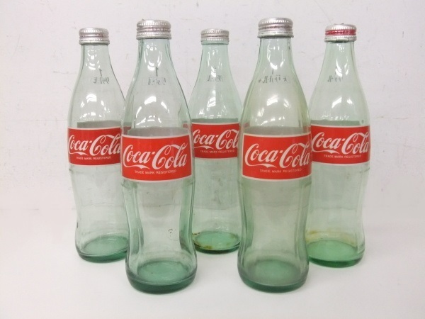 【Coca-Cola】コカ・コーラ１L 空き瓶 キャップ付き 5本セット アンティーク☆1000円スタート