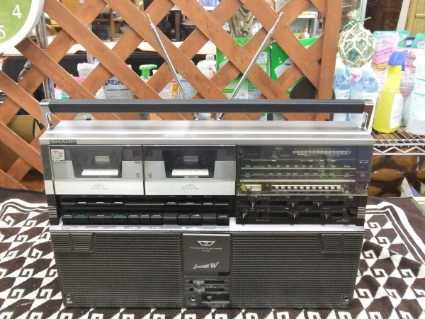 【SHARP】シャープ 大型ダブルラジカセ GF-808 通電確認済 ラジオOK テープ1不良 ジャンク 格安1円スタート
