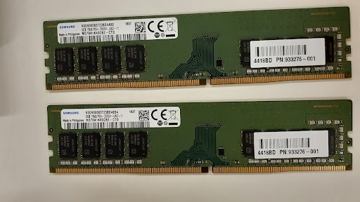 L0529-08　PCメモリ2個セットSAMSUNG PC4-2666V(DDR4) M378A1K43CB2-CTD×2　各8GB 計16GB
