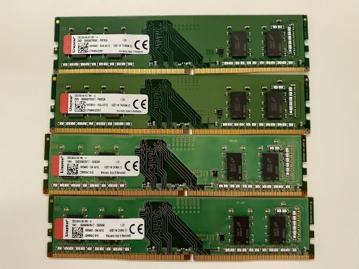 L0527-03　PCメモリ4個セット　Kingston PC4-21300(DDR4-2666) CBD26D4U9S1ME-4 4GB×4　計16GB