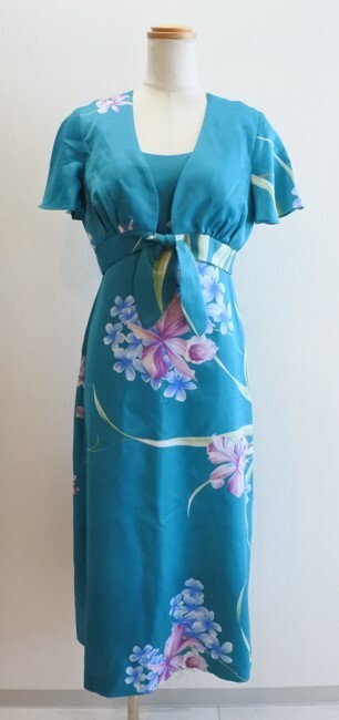 keliis of Hawaii リゾートウエア ワンピース キャミワンピ ロング ボレロ 2WAY 6 ピーコックグリーン 花柄 oante m0518