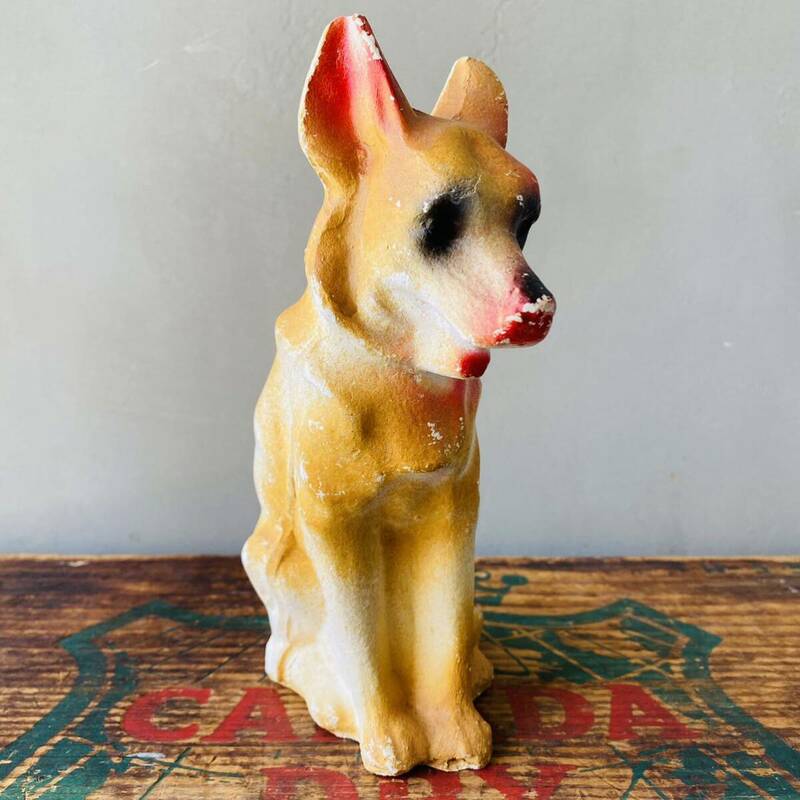 【USA vintage】shepherd dog figure アメリカ ビンテージ 犬 置物 インテリア