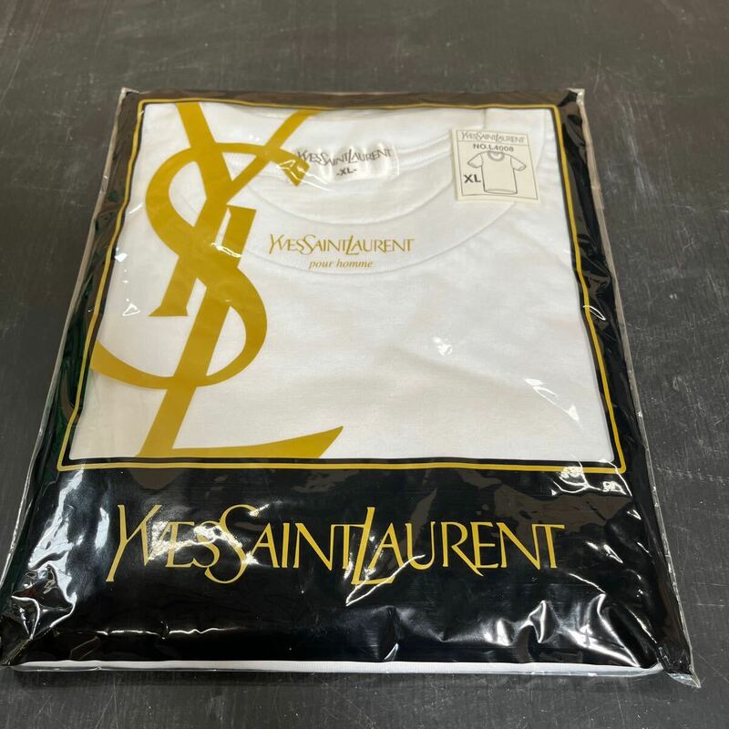 YVES SAINT LAURENT 半袖Tシャツ 無地 ブランド シャツ 未使用品 長期保管による変色あり