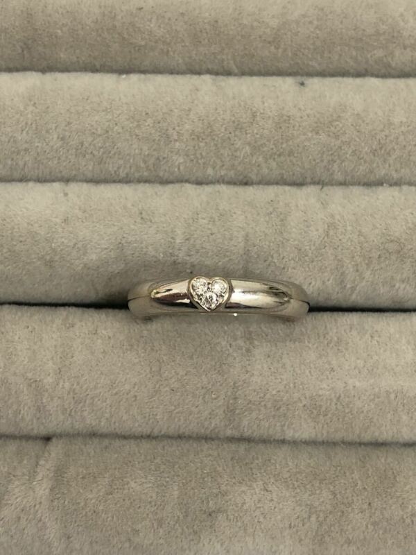 ティファニー ダイヤモンドリング ハートダイヤモンド 指輪 Tiffany&Co 750 k18wg ホワイトゴールド プラチナ　VVS ダイヤ　4.2g 9号