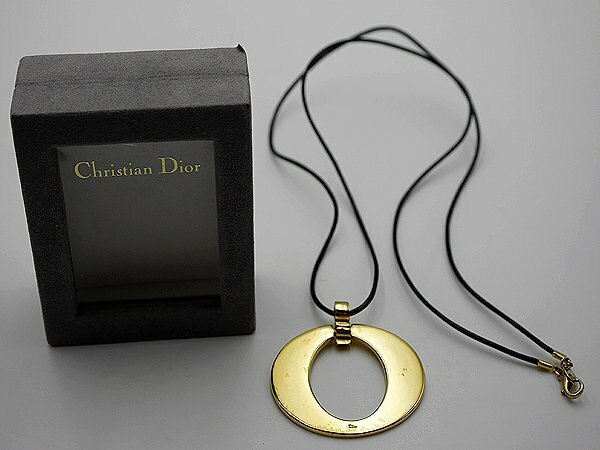 クリスチャンディオール　Christian Dior　ネックレス　ケース　金色×黒