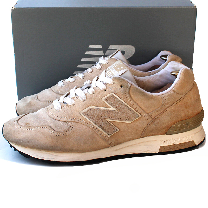 USA製★NEW BALANCE ニューバランス★レザースニーカー US8≒26cm M1400BE アメリカ製 メンズ ベージュ ローカットスニーカー i-377