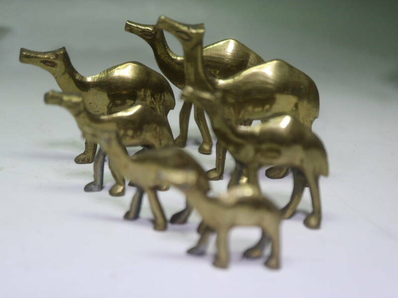 中国真鍮 ミニキャメル装飾像 ラクダ オーナメント ８種