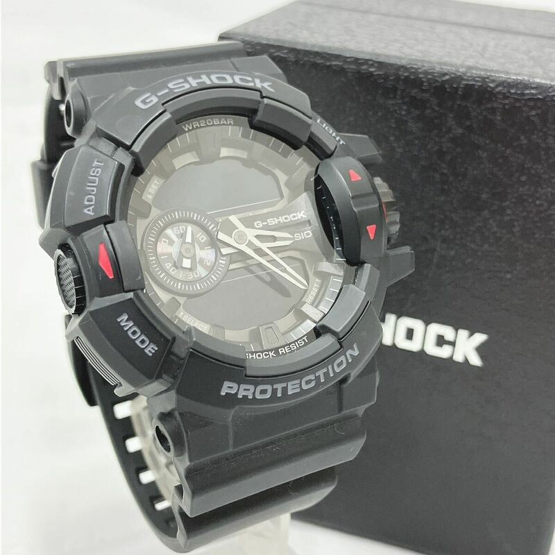 美品　CASIO カシオ G-SHOCK PROTECTION SHOCK RESIST GA-400 5398 デジタル クォーツ 腕時計 メンズ ブラック 箱付き　02-0410