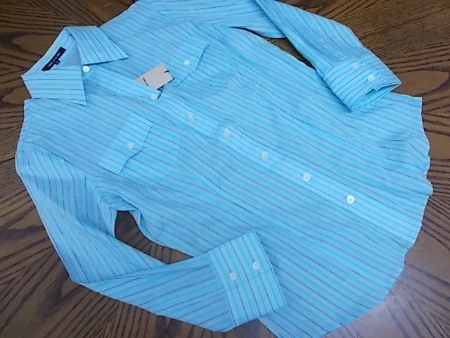 新品★コムサデモード★お洒落な薄手のシャツ★9号★ブルー系★定価14700