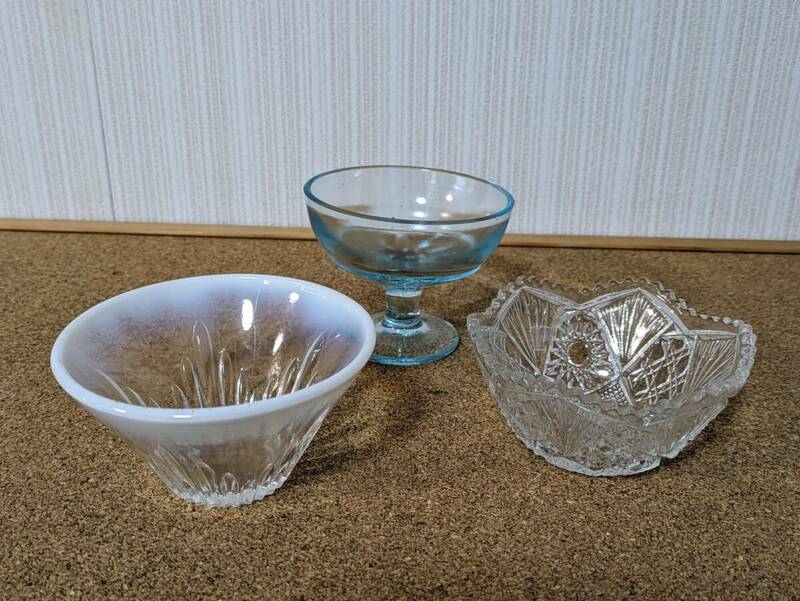 昭和レトロ ガラス 和ガラス 気泡ガラス アンティーク 当時物 かわいい 発送60サイズ