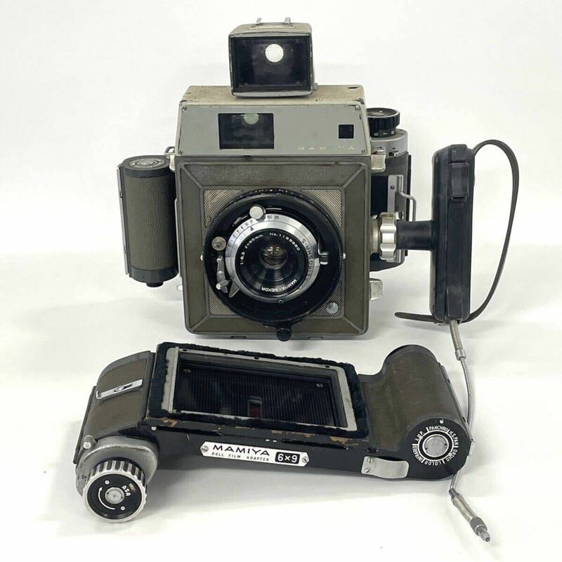 【4K59】1円スタート MAMIYA 中判 フィルムカメラ レンズMAMIYAーSEKOR 1:6.3 f=65mm ロールフィルムホルダー付き 