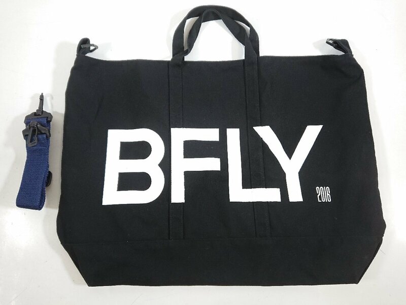 BUMP OF CHICKEN バンプオブチキン バンプ TOUR 2016 BFLY トートバッグ 2way ブラック ポケット付 ロックバンド ツアー グッズ ユーズド 3