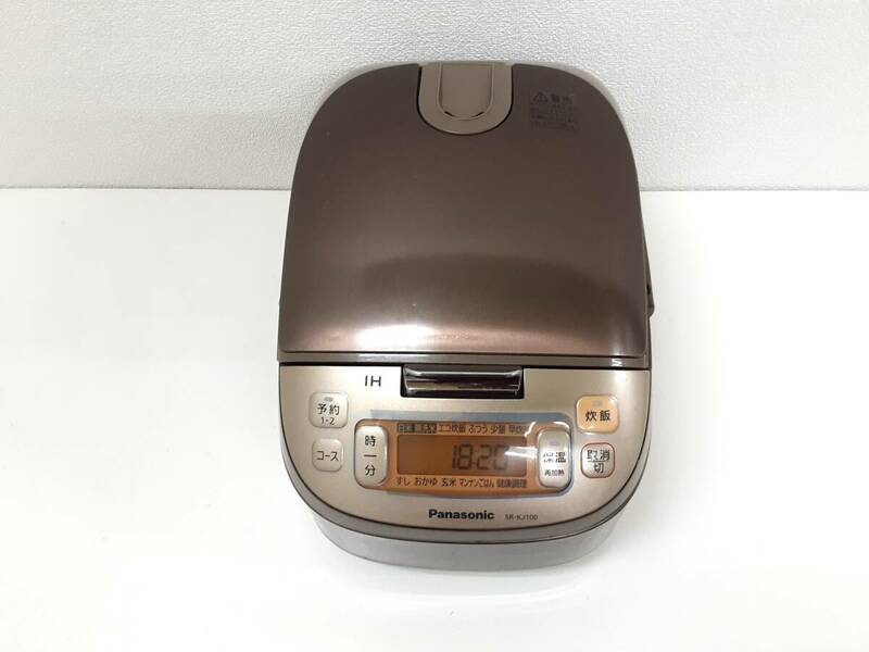 【A282】中古品　Panasonic　パナソニック　IH炊飯ジャー　SR-KJ100　ノーブルブラウン　1.0L　2013年製　動作確認済