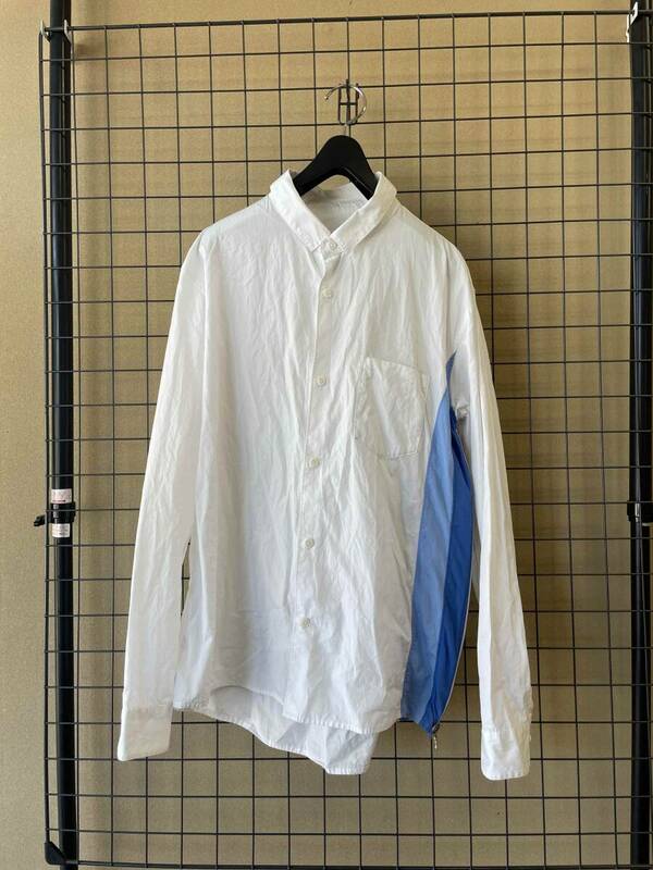【DIGAWEL/ディガウェル】Side Zip Broad Cotton Long Sleeve Shirt size2 サイドジップ ブロードコットン ロングスリーブ シャツ 日本製