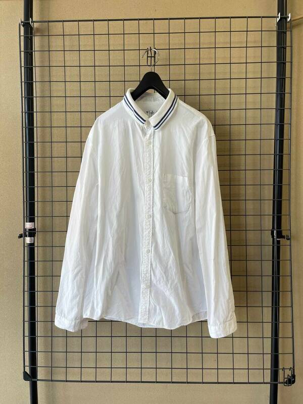 【DIGAWEL/ディガウェル】Rib Collar Long Sleeve Shirt size2 MADE IN JAPAN リブカラー ロングスリーブ コットンシャツ 日本製