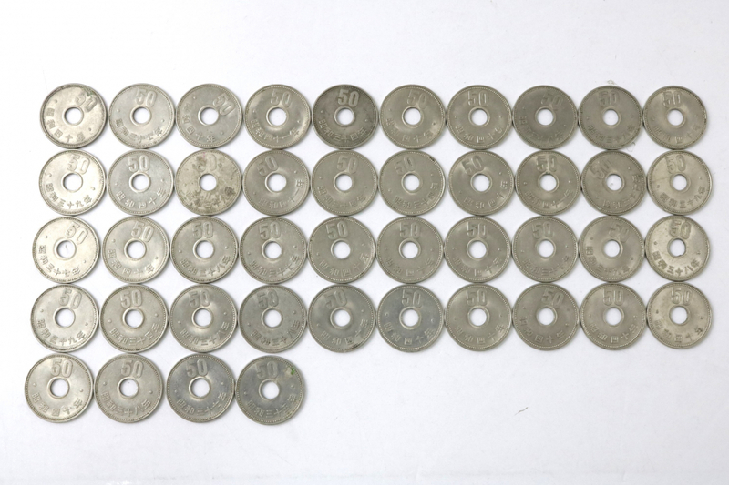 【昭和35年含む】日本硬貨 菊50円44枚 硬貨 古銭 コイン コレクション コレクター 収集 趣味 インテリア 003FJDFR94