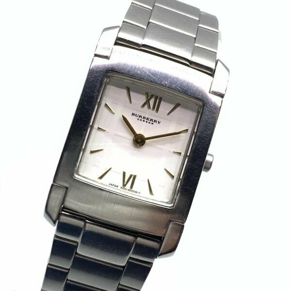 BURBERRY バーバリー 腕時計 5420-H30652 白文字盤 ホワイト 2針 クオーツ ステンレス ローマン スクエア レディース 管理RY24002077