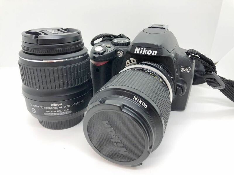 1円 Nikon D40 デジタル一眼レフカメラ AF-S DX NIKKOR ED 18-55mm 1:3.5-5.6GⅡ 43-86mm 1:3.5