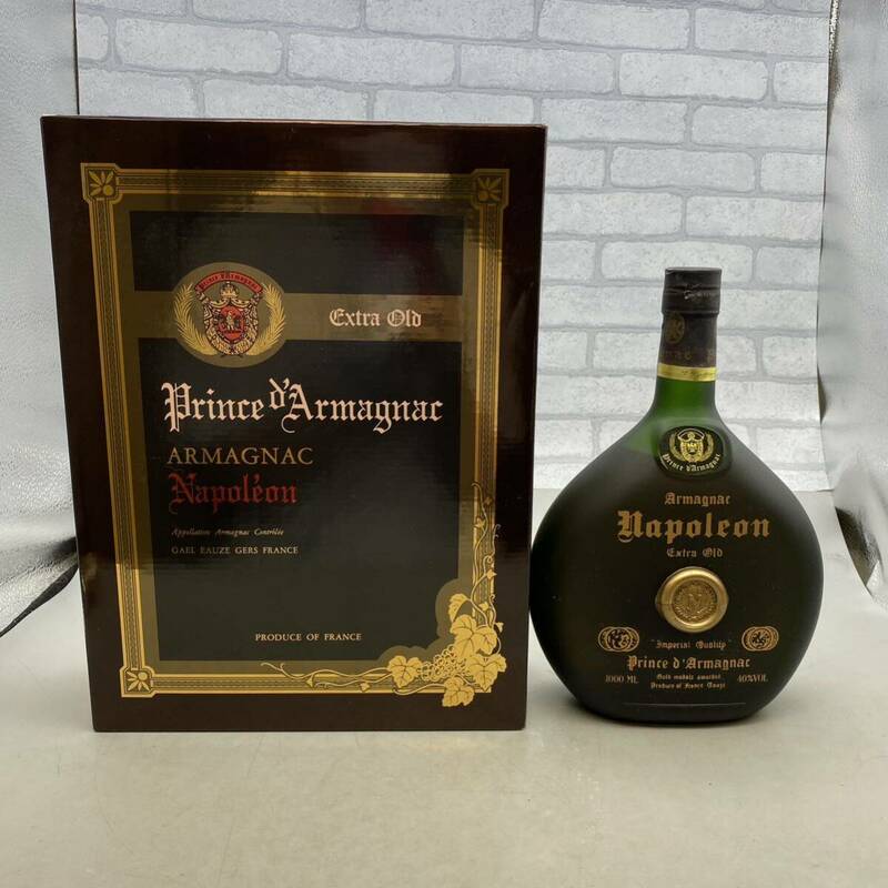 【酒B-8】 Prince d Armagnac NAPOLEON プリンス デ アルマニャック ナポレオン 替栓 箱 1L 1000ml 40％ 未開栓