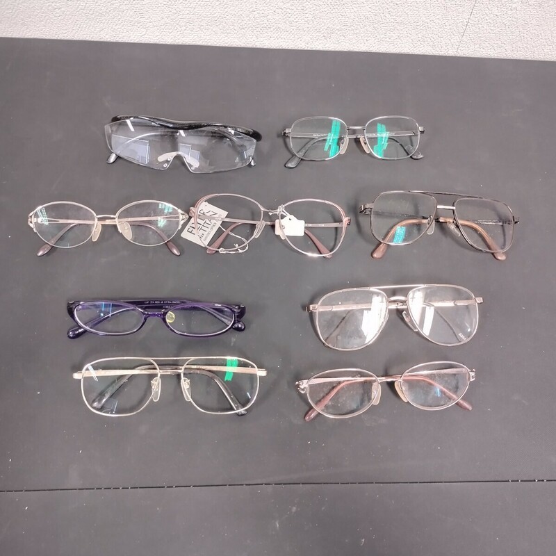 51005 眼鏡 9点セット まとめ メガネ レンズ フレーム Made in JAPAN ハズキルーペ レディース メンズ アイウェア メーカーいろいろ 