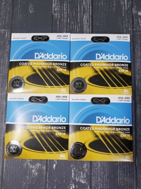 ★新品　D'Addario ダダリオ アコースティックギター弦 EXP16　4個