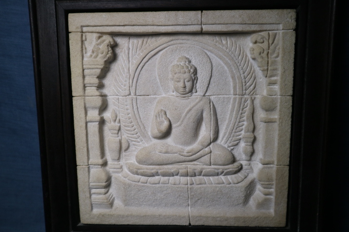 仏　坐像　レリーフ　検仏教美術仏像如来菩薩珍品希少骨董オブジェ古寺時代