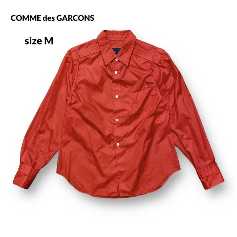 COMME des GARCONS AD1998 90s コムデギャルソン 長袖 シャツ ナイロン 赤 レッド トップス shirt サイズ M