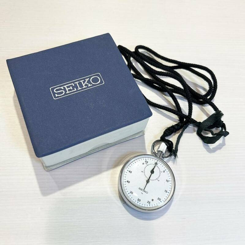 A)可動品★SEIKO/セイコー ヴィンテージ ストップウォッチ 箱付き 30分積算計 88-5011 手巻き レトロ E0303