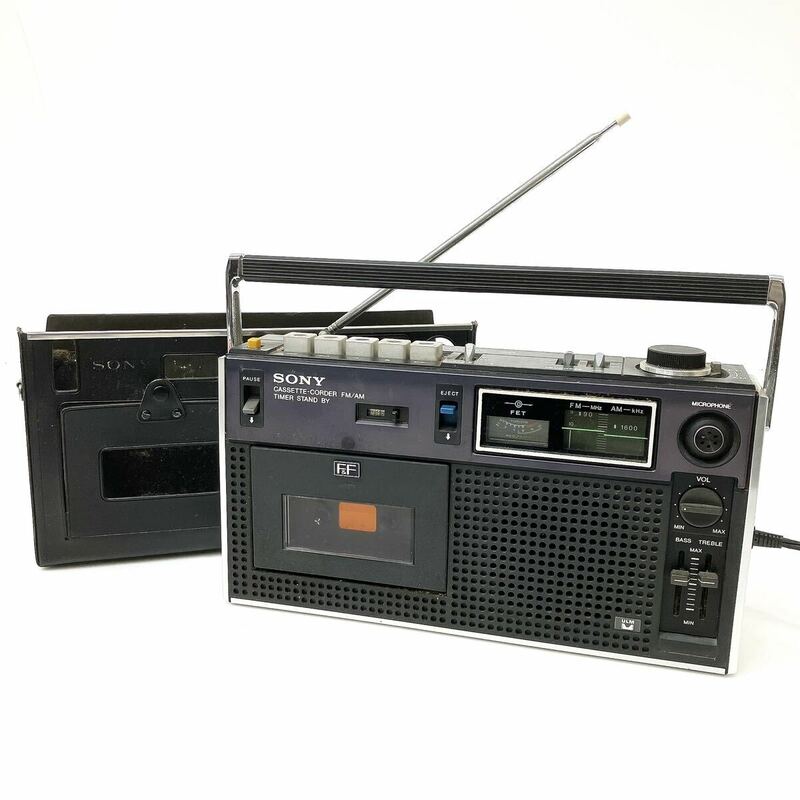 動作品 SONY ソニー CF-1900 ラジカセ カセットレコーダー FM/AM 2バンド 昭和 レトロ 音楽機器 alpひ0507