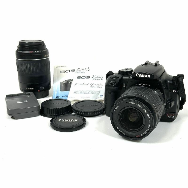 Canon キャノン EOS KISS DS126151 デジタル一眼レフカメラ EF 55-200mm 1:4.5-5.6 Ⅱ 通電確認済み　 alp岩0514長