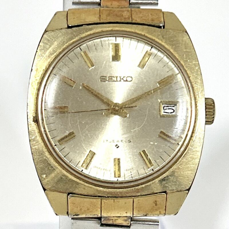 SEIKO 6602-8070 17石 ベルト純正 手巻き メンズ 腕時計 稼動品 alp岩0520長