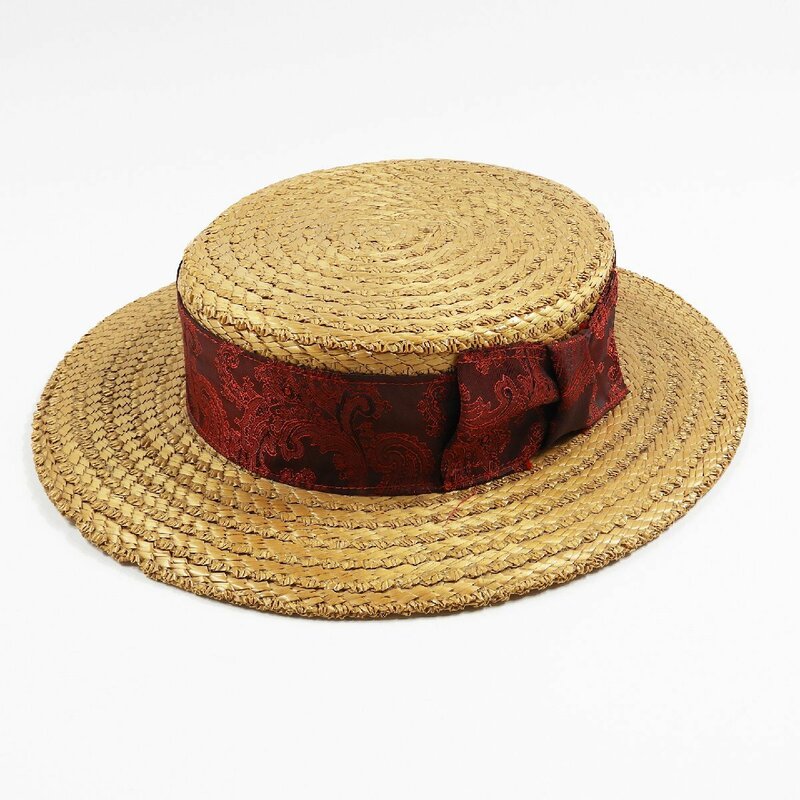 40's 50's OLNEY オルニー BOATER HAT 英国製 #18762 イギリス ヴィンテージ ビンテージ パナマハット ストローハット カンカン帽