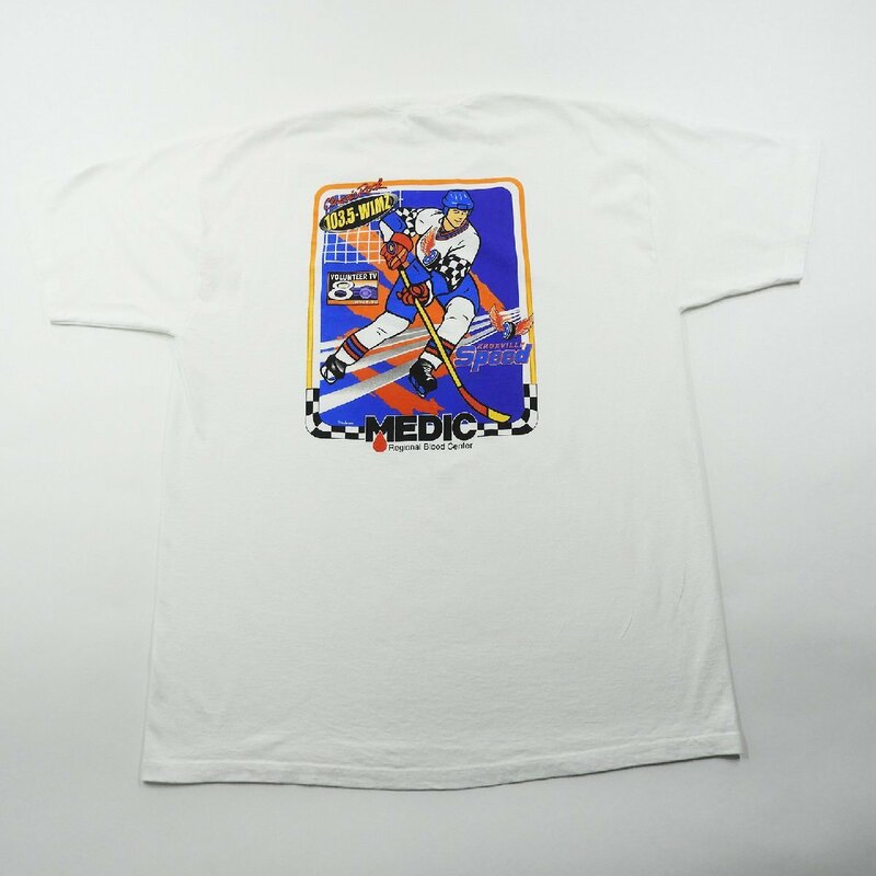 00's GIVE BLOOD PLAY HOCKEY 2002 Tシャツ Size XL #18853 送料360円 アメカジ カジュアル ホッケー Tee