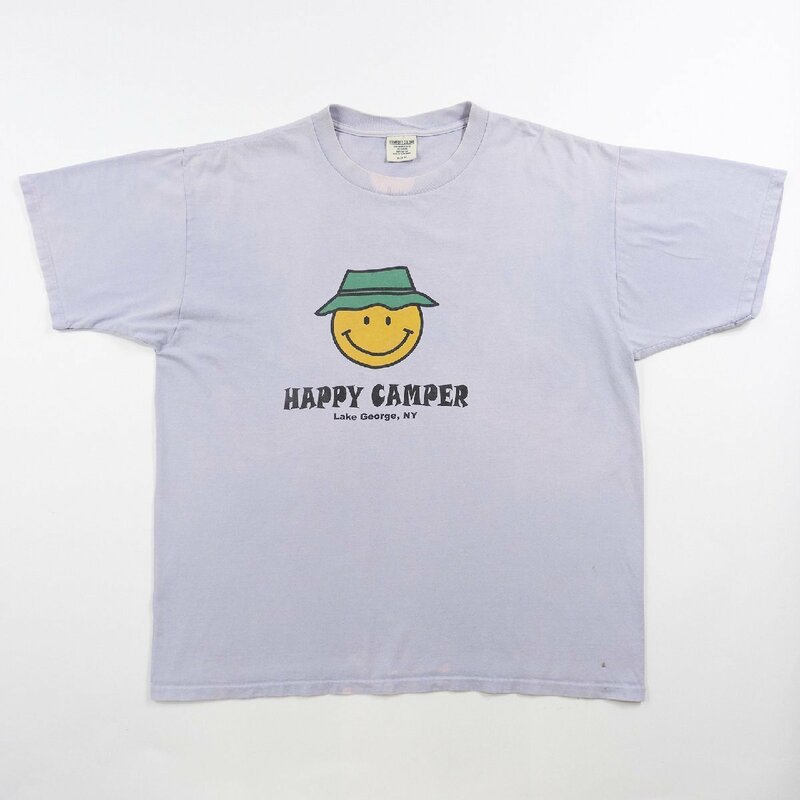 HAPPY CAMPER 半袖 Tシャツ size XL #19041 送料360円 COMFORT COLORS ハッピーキャンパー キャンプ スマイリー フェイス
