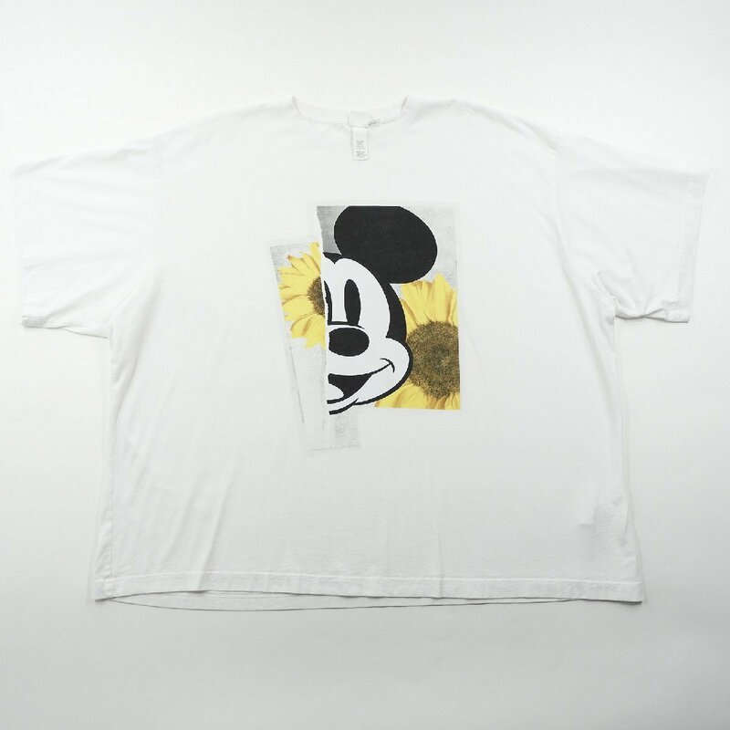 H＆M × Disney ミッキーマウス オーバーサイズ Tシャツ size XXL #18896 送料360円 エイチアンドエム ディズニー コラボ Tシャツ 向日葵