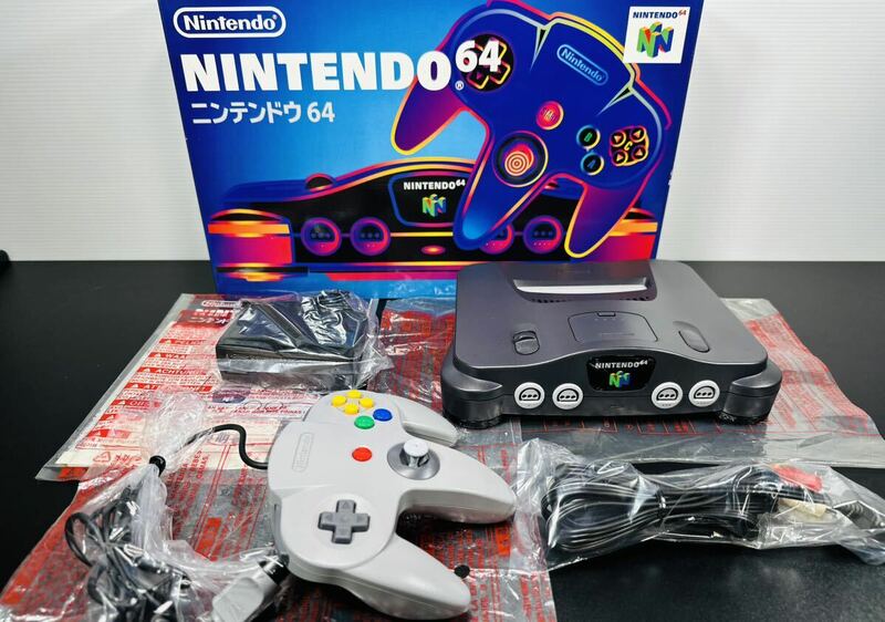 未使用に近い 動作品 任天堂 NINTENDO ニンテンド 64本体 N64 本体コントローラー セット NUS-S-HA NUS-001 AVケーブル付 (S10)