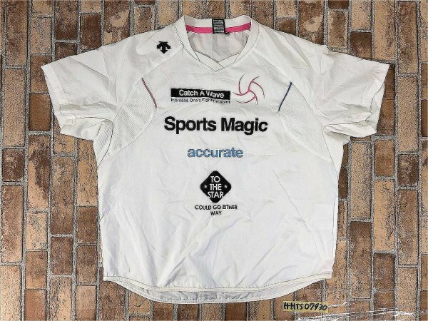 DESCENTE デサント メンズ さらさら ポリエステル 薄手 プリント スポーツウェア 半袖Tシャツ O(170cm) 白