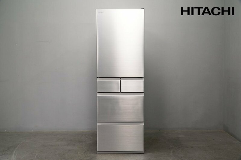 636 極美品 HITACHI(日立) 冷蔵庫 R-HS47T 470L 幅60cm 片開き5ドア シルバー 2023年製