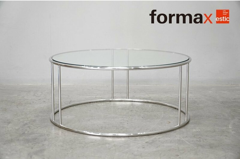 679 展示極美品 estic(エスティック) formax(フォルマックス) PLANET(プラネット) センターテーブル 円形ガラステーブル22.7万 引取限定