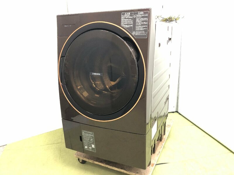 美品 東芝 TOSHIBA ZABOON ドラム式洗濯乾燥機 TW-127X9L 左開き 斜型 洗濯12kg 乾燥7kg 自動おそうじ 温水洗浄 2020年製 YD05078S