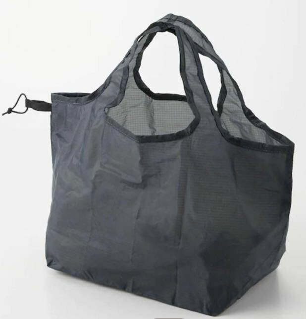 新品　無印良品　ナイロン　買い物バッグ　マチ広 チャコールグレー　エコバッグ　ショッピングバッグ