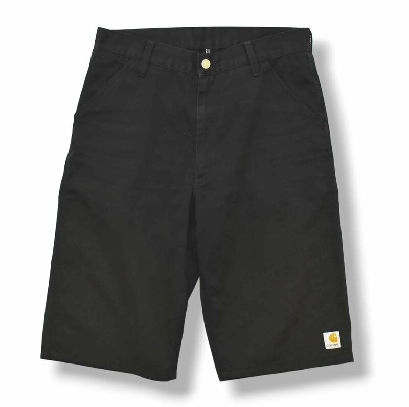 ★夏の一着に！ カーハート carhartt ショーツ L ブラック ツイル生地 ハーフ ショート チノ パンツ アメカジ ワーク ルーズ メンズ 男性★